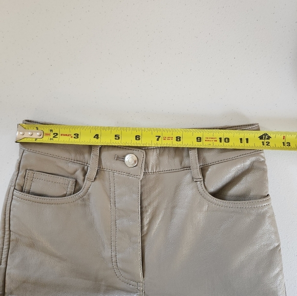 Wilfred Aritzia Faux Vegan Leather Melina Pants High Rise Straight Leg Tan Xs - Picture 7 of 12